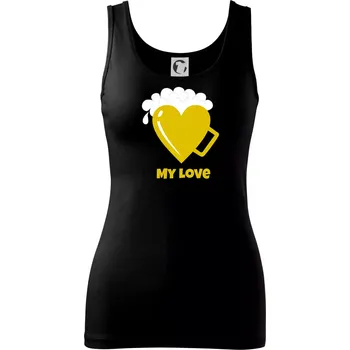 Dámské tričko My love - beer (Pecka design) - Dámské tílko - XS ( Černá )