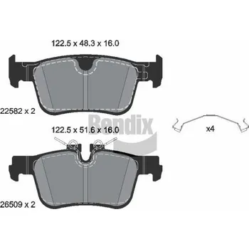 Brzdová destička Sada brzdových destiček, kotoučová brzda BENDIX Braking BPD2387