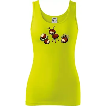 Kaštanová zvířátka - v řadě - Dámské tílko - XL ( Limetková )