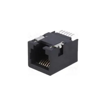 Elektrická zásuvka Zásuvka RJ11 PIN 6 Kat 3 nestíněné,nízkoprofilové zlacený