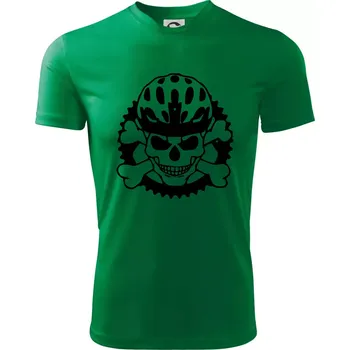 Lebka cyklisty - helma - Dětské triko sportovní (dresovina) - 146 cm/10 let ( Středně zelená )