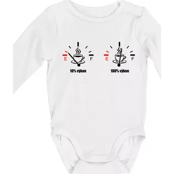 Kojenecký body Výkon kafe - Body kojenecké s dlouhým rukávem - Dlouhý r. do 3 měs ( Bílá )