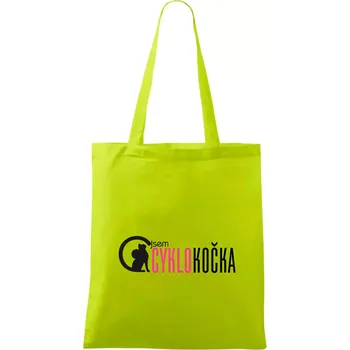 Jsem cyklo kočka - Taška bavlněná - 42 x 38 cm ( Limetková )