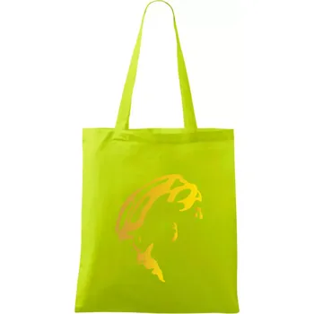 Hlava cyklista zlatá - Taška bavlněná - 42 x 38 cm ( Limetková )