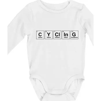 Kojenecké oblečení Cycling - periodická tabulka - Body kojenecké s dlouhým rukávem - Dlouhý r. do 3 měs ( Bílá )