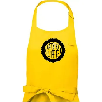 Kuchyňská zástěra Fatbike life - Dámská zástěra na vaření - Univerzální velikost ( Žlutá )