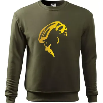 Pánská mikina Hlava cyklista zlatá - Mikina Essential pánská - S ( Military )