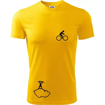 Chlapecké tričko Mapa ČR + kolo na prsu - Dětské triko sportovní (dresovina) - 146 cm/10 let ( Žlutá )