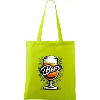 Beer sklenice s nožkou - Taška bavlněná - 42 x 38 cm ( Limetková )