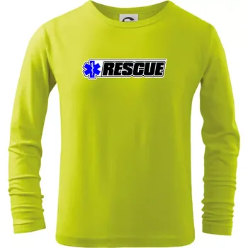 Dětská móda Záchranář rescue kříž modrý - Triko dětské Long Sleeve - 158 cm/12 let ( Limetková )