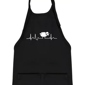 Kuchyňská zástěra EKG černá ovečka - Dětská zástěra na vaření - Univerzální velikost ( Černá )