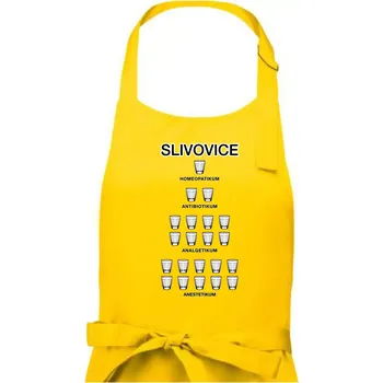 Kuchyňská zástěra Slivovice počítání (Hana-creative) - Pánská zástěra na vaření - Univerzální velikost ( Žlutá )