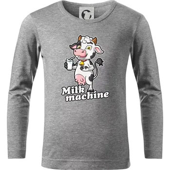 Chlapecké tričko Milk machine - Triko dětské Long Sleeve - 122 cm/6 let ( Tmavě šedý melír )
