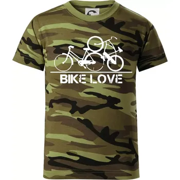 Chlapecké oblečení Bike love - Dětské maskáčové triko - 134 cm/8 let ( Zelený maskáč )
