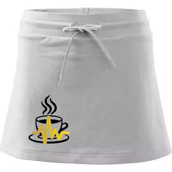Dámská sukně Káva EKG hrnek - Sportovní sukně - two in one - S ( Bílá )