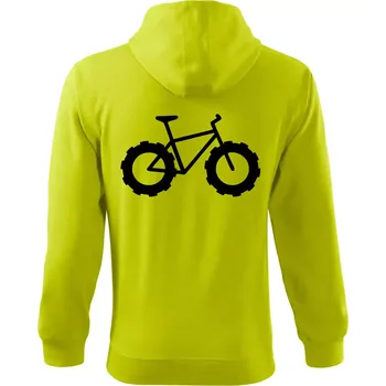 Pánská mikina Fatbike - Mikina s kapucí na zip trendy zipper - M ( Limetková )
