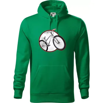 Pánská mikina Downhill kolo v kruhu - Mikina pánská Cape s kapucí - 5XL ( Středně zelená )