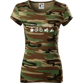 Dámské tričko Dnešní plán - Dámské maskáčové triko - 2XL ( Hnědý maskáč )