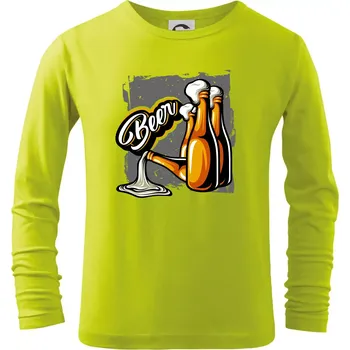 Dětská móda Beer lahve - Triko dětské Long Sleeve - 146 cm/10 let ( Limetková )