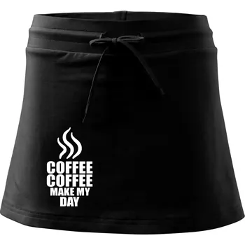 Dámská sukně Coffee make my day - Sportovní sukně - two in one - XL ( Černá )