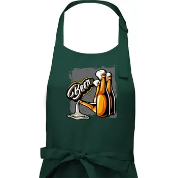 Kuchyňská zástěra Beer lahve - Dámská zástěra na vaření - Univerzální velikost ( Lahvově zelená )