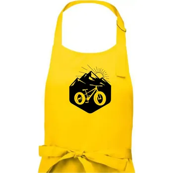 Kuchyňská zástěra Fatbike hory - Dámská zástěra na vaření - Univerzální velikost ( Žlutá )
