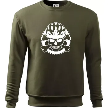 Chlapecké tričko Lebka cyklisty - helma - Mikina Essential dětská - 158 cm/12 let ( Military )