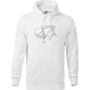 Pánská mikina Cyclo nákres - Mikina pánská Cape s kapucí - 3XL ( Bílá )
