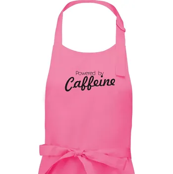 Kuchyňská zástěra Powered by Caffeine - Pánská zástěra na vaření - Univerzální velikost ( Růžová )