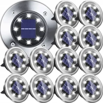 Venkovní osvětlení 12x ZAHRADNÍ SOLÁRNÍ SVĚTLA SE SENZOREM SOUMRAKU ZAPICHOVACÍ LED