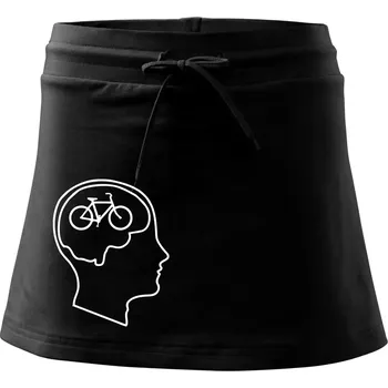 Dámská sukně Myslím jen na kolo - Sportovní sukně - two in one - L ( Černá )