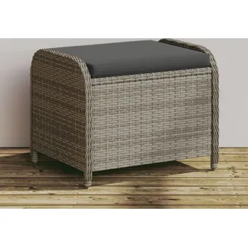 vidaXL Zahradní stolička s poduškou 58 x 46 x 46 cm polyratan [365733] Barva: Šedá