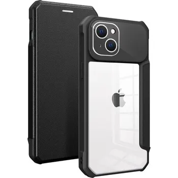 Pouzdro na mobilní telefon Kožené pouzdro Rdyi6ba8 z PU kůže pro iPhone 15, flipové pouzdro s pouzdrem na karty, odolné proti