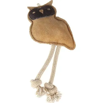 Hračka pro psa animALL Hračka Sova kůže s provazy natural 28 cm