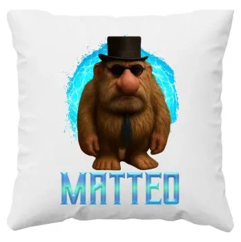 Žertovný předmět Matteo - Italian Brainrot - trpaslík s okuliarmi - polštář s potiskem MATTEOOOOOOOOOO- Tričkový.cz