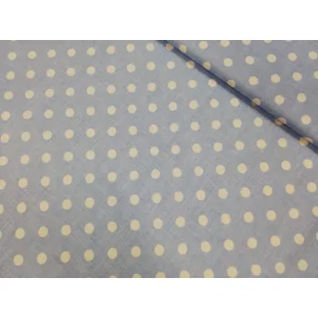 Bavlněná česká látka šíře 160cm - bílý puntík 12mm na sv. modré (50cm)