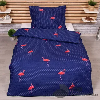 Povlečení TOTÁLNÍ VÝPRODEJ ! POVLEČENÍ na 1Postel 140x200/70x90cm - Plameňáci