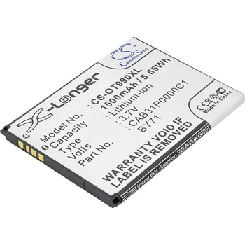 Baterie pro mobilní telefon Baterie Cameron Sino CS-OT990XL, Li-Ion, 1500