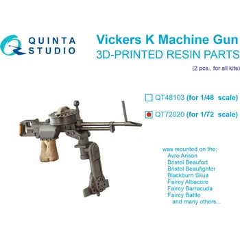 Plastikový model Quinta studio 1/72 Vickers K Machine gun, 2 pcs.