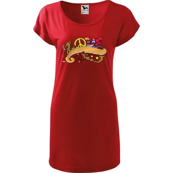 Dámské tričko DOBRÝ TRIKO Dámské tričko/šaty LOVE Velikost: XS, Barva: Červená