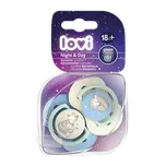 Lovi Silikonový dudlík dynamický Night&Day pro chlapce 18m+ 2 ks
