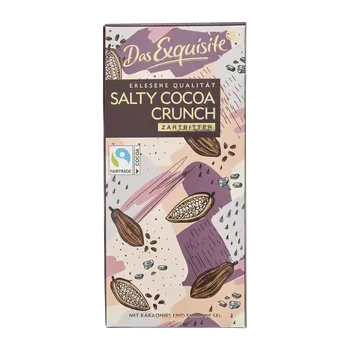Čokoláda Das Exquisite Hořká čokoláda s kakaovými boby a mořskou solí 100 g