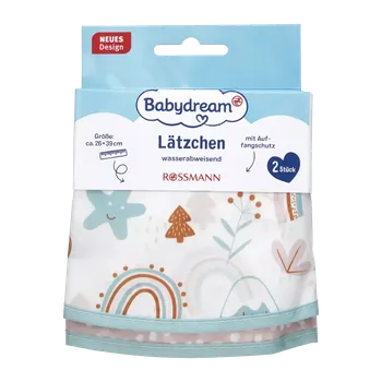 Babydream Omývatelný bryndák s kapsičkou, různé druhy 2 ks