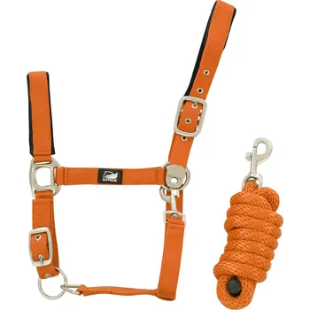 Vybavení pro koně Supreme Set ohlávky s vodítkem Nylon Supreme, orange COB