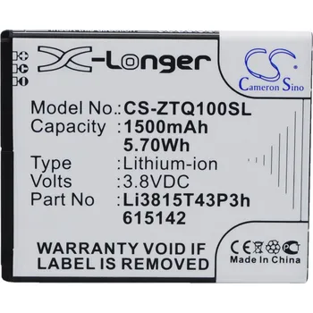 Baterie pro mobilní telefon Baterie Cameron Sino CS-ZTQ100SL, Li-Ion, 1500