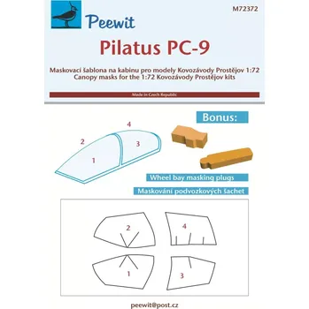 Plastikový model Peewit 1/72 Canopy mask Pilatus PC-9 (KP)