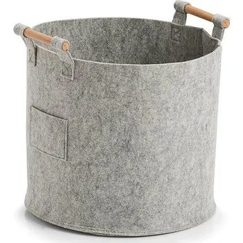 Úložný box ZELLER Úložný box filcový kulatý 35 × 32,5 cm, světle šedý