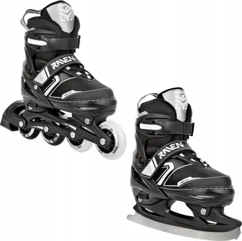 Kolečkové brusle Croxer Helixi BLACK/GREY dětské kolečkové brusle 2v1 - svítící kola POUZE EU 38-42 (VÝPRODEJ) + DÁREK