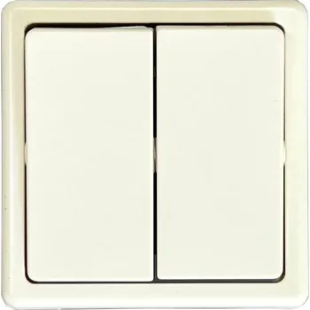 vypínač a zásuvka Spínač kompletní dvojitý ABB Classic 3553-51289 B2, řazení 6+1 - bílý