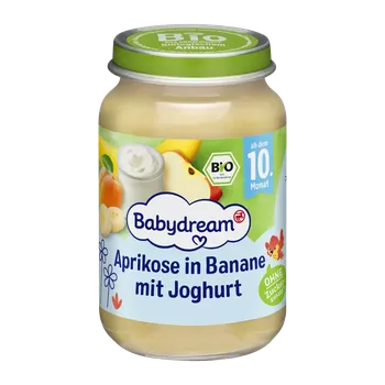 Babydream BIO ovocné pyré banán a meruňka s jogurtem 190 g